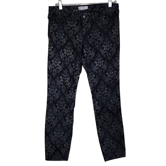Free People Black Damask Jacquard Skinny Jeans - Picture 7 of 8
